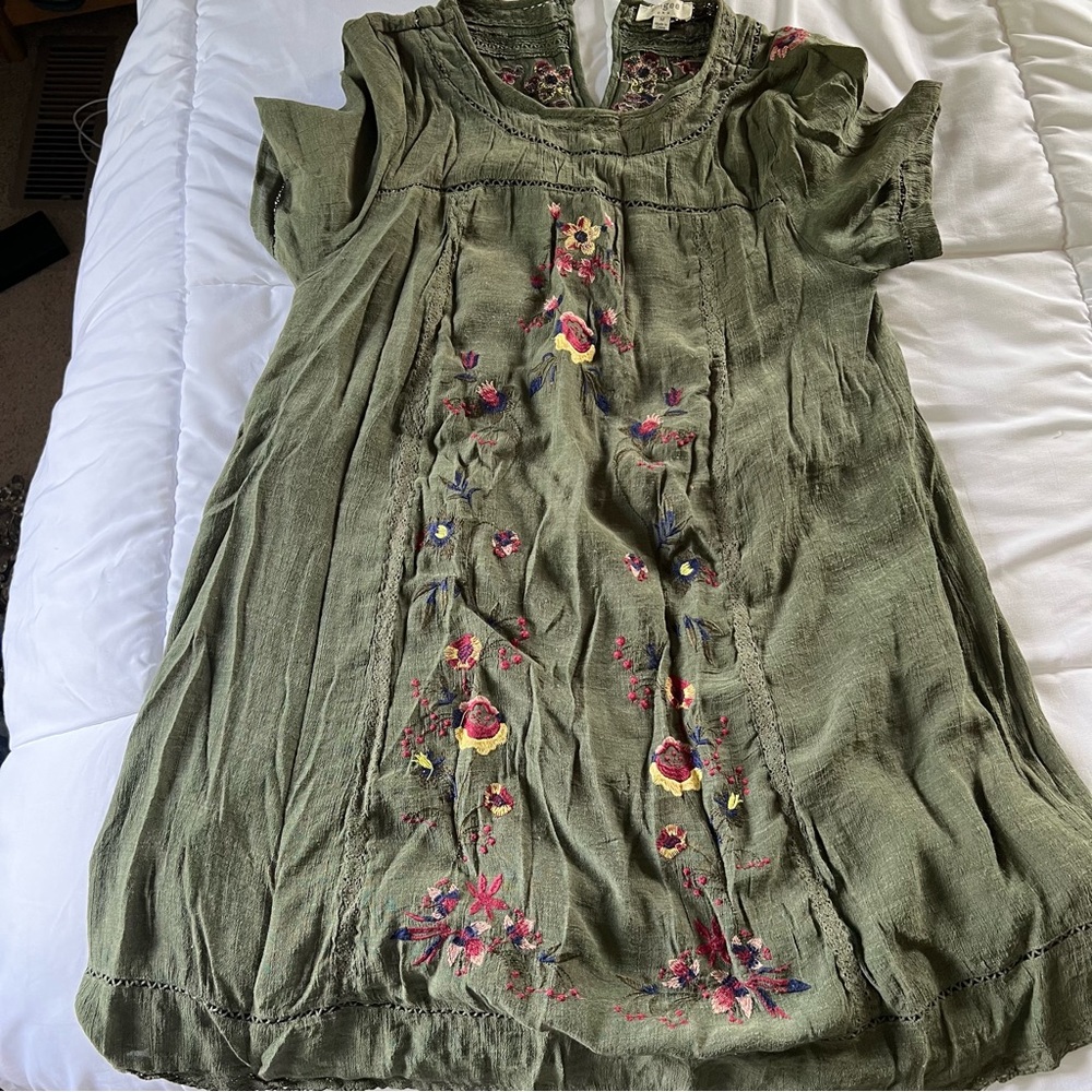 Olive green mini dress